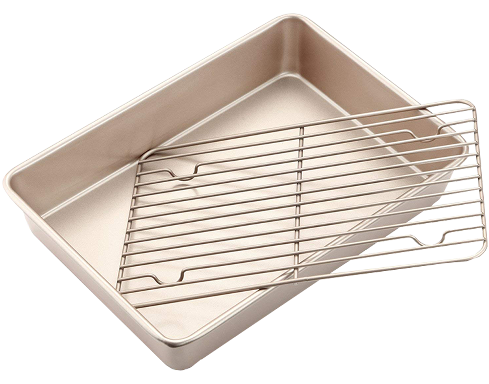 13" Baking Pan With Rack Non‐Stick