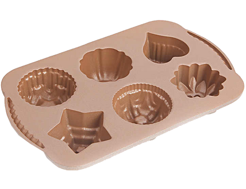 6 Cups Multi Shape Non‐Stick Cake Pan
